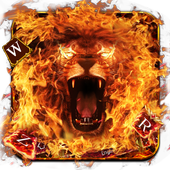 Red Fire Lion Roar Keyboard Theme иконка