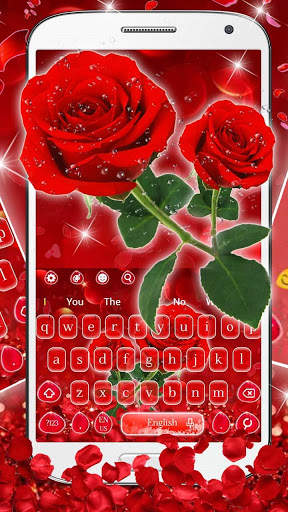 🌹Romantic Sparkle Rose Keyboard Theme screenshot 2