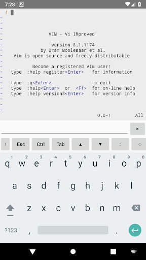 DroidVim 1 تصوير الشاشة