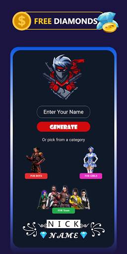 Fire Nickname 🔥 & Free Diamonds for Free 💎 screenshot 1