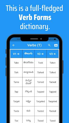 Verb Forms With Telugu Meaning screenshot 7