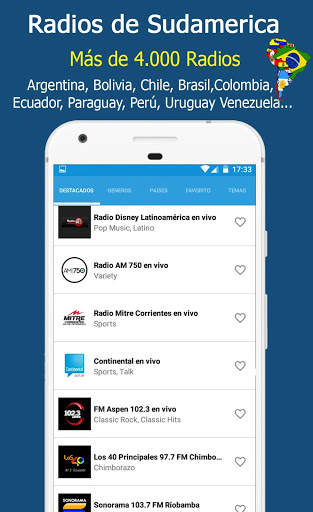South America Radios - Radio Online 5 تصوير الشاشة