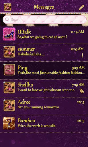 GO SMS LUXURIOUS THEME 3 تصوير الشاشة