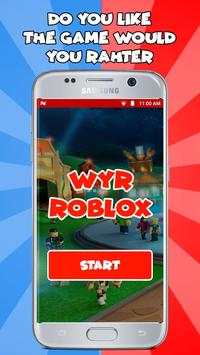 Game Would you rather Roblox, Quiz screenshot 1