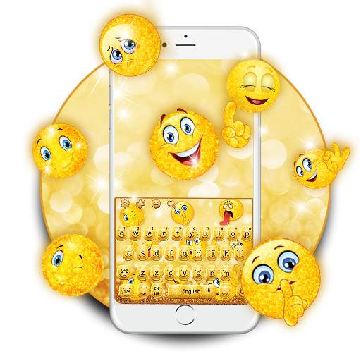 Golden Glitter Emoji Keyboard 10001002