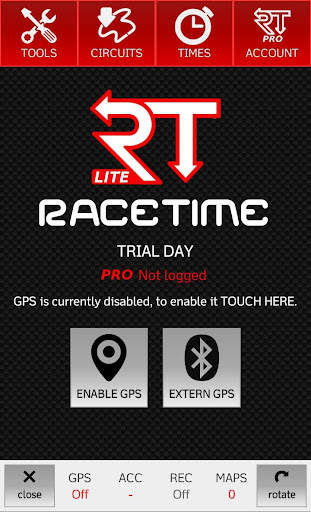 RaceTime - GPS Lap Timer LITE screenshot 1