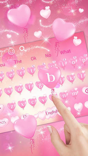 Pink Heart Balloon Keyboard screenshot 2