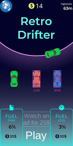 Retro Car Drifter - 2D screenshot 1