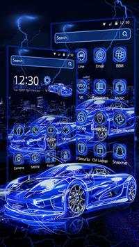 Blue Neon Racing Car Theme 3 تصوير الشاشة