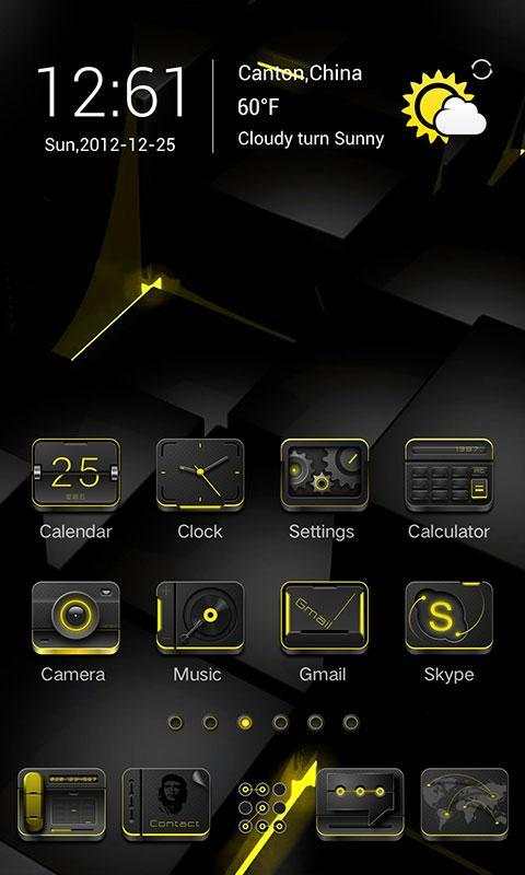 Golden Black Go Launcher Theme screenshot 2