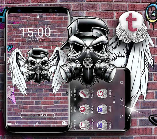 Skull Graffiti Launcher Theme screenshot 4