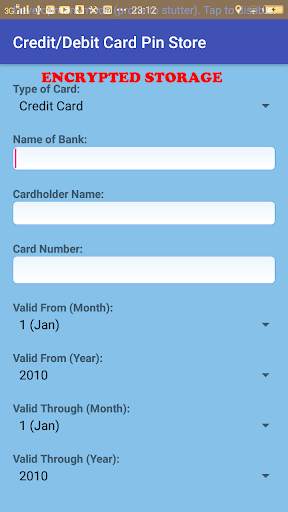 Credit/Debit Card Pin Store скриншот 5