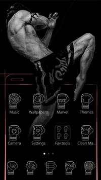 Muay Thai  Boxing Fighting Black Theme Keyboard screenshot 1