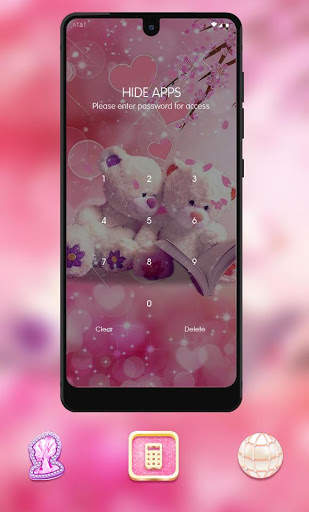 Cute theme Pink couple bear screenshot 4