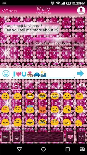 Diamond Love Emoji Keyboard Theme स्क्रीनशॉट 2