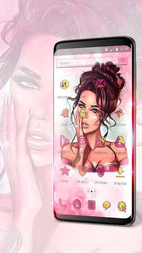 Pink Bad Girl Launcher screenshot 2