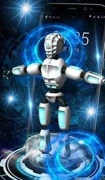3D Future Robot Lock Screen Theme 1 تصوير الشاشة