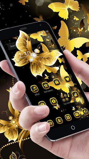 Gold Black Butterfly Theme screenshot 1