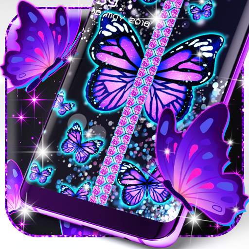 Neon butterflies zip locker 7.6