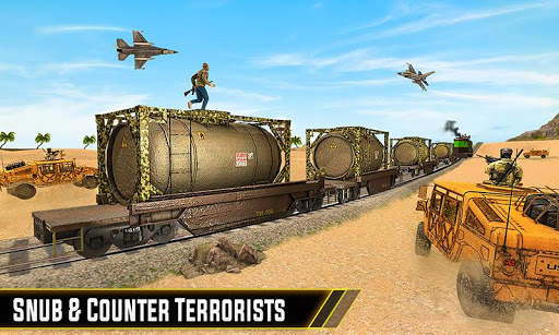 Army Train Gunship Attack: Jeux de conduite de screenshot 1