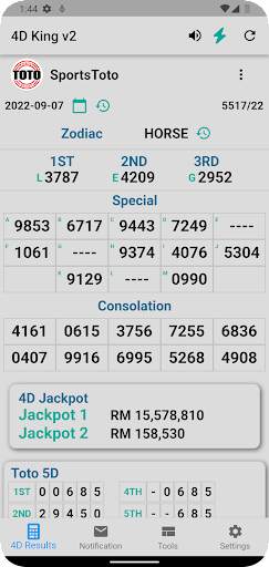 4D King v2 Live 4D Results screenshot 2