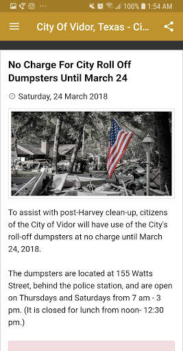 City Of Vidor Texas Official screenshot 2