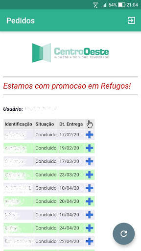 Centro Oeste Vidros - Pedidos 2 تصوير الشاشة