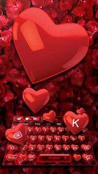 Red Love Petals Keyboard screenshot 1