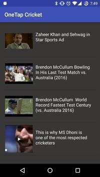OneTap Cricket: Cricket Videos screenshot 1