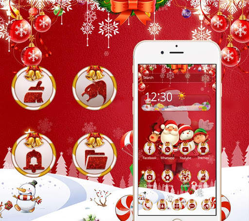 Red santa claus christmas happy theme 3 تصوير الشاشة