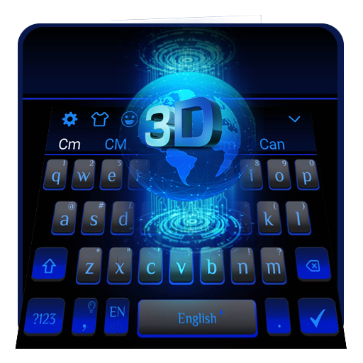 3D Neon Hologram Keyboard Theme आइकन