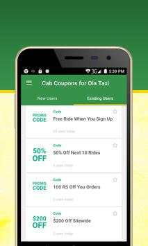 Taxi Coupons for Ola Cab screenshot 4