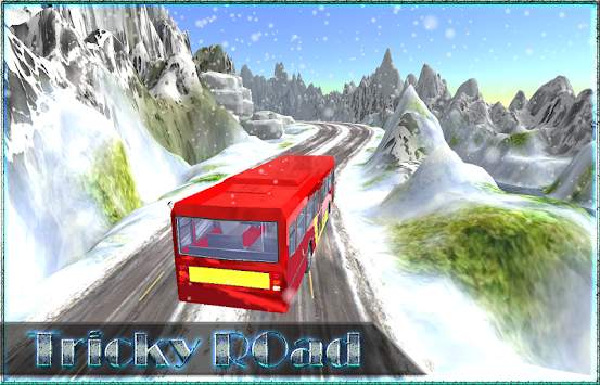 3D Snow Hill Bus drive screenshot 1