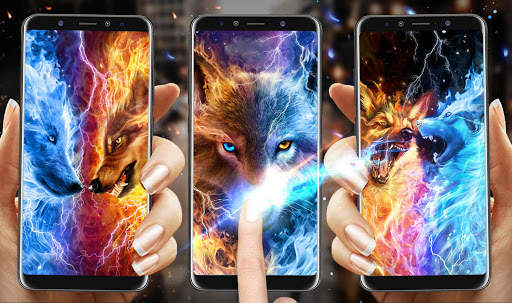 Ice Fire Wolf Wallpaper Themes screenshot 4