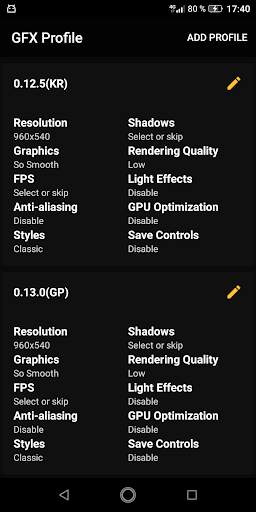 GFX tool - profile for PUBG screenshot 1