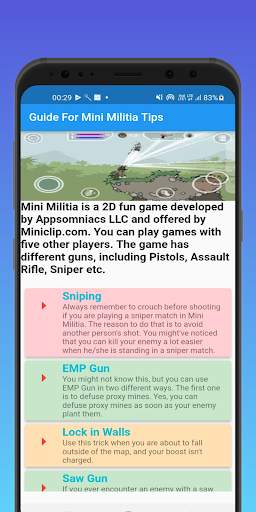 Guide for mini militia screenshot 1