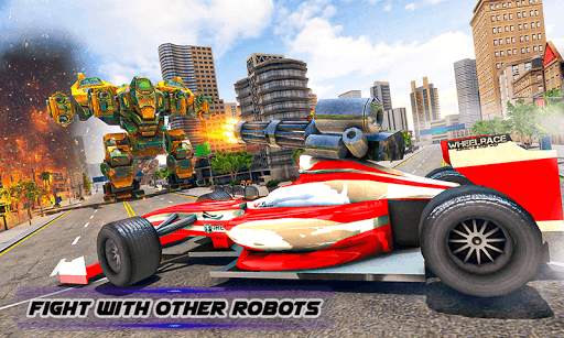 Flying Formula Car Robot Transform: Shooting Games screenshot 2