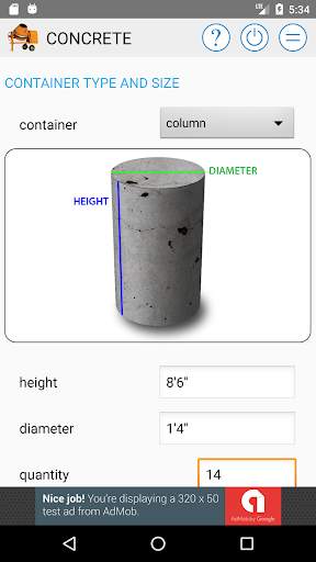 Concrete Calculator Free screenshot 1