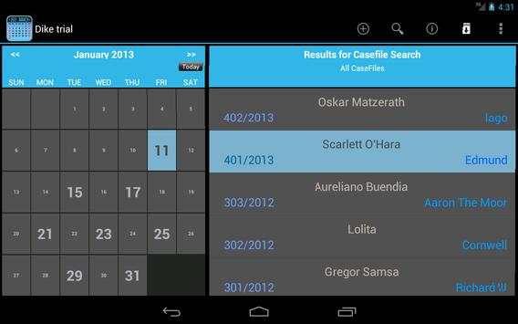 Dike trial: Calendar 4 Lawyers screenshot 13