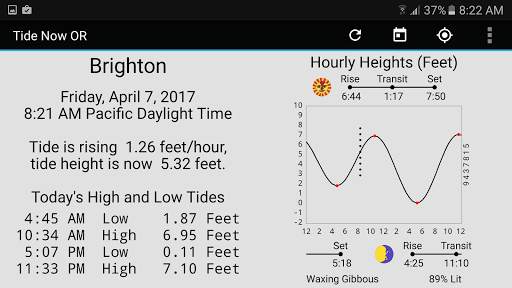 Tide Now OR, Oregon Tides, Sun and Moon Times screenshot 4