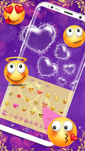 Purple Love Bubble Keyboard screenshot 3