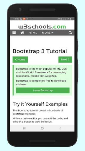 W3 Online Mobile tutorials screenshot 6