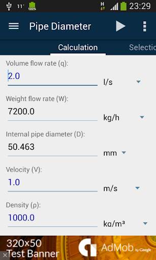 Pipe Diameter Calculator скриншот 1