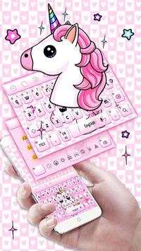 Cute Pink Unicorn Keyboard screenshot 1