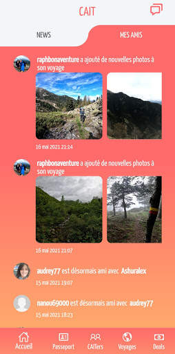 CAIT Réseau social voyageurs screenshot 3