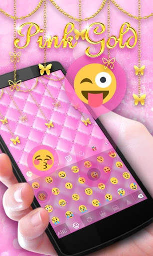 Pink Gold GO Keyboard Theme screenshot 2