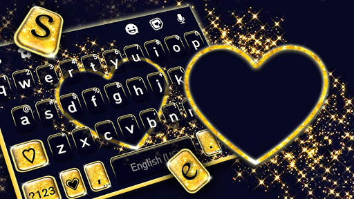 Black Gold Heart Keyboard Theme screenshot 1