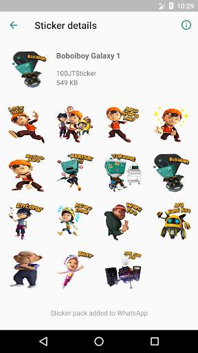 Sticker BoBoiBoy Galaxy WAStickerApps screenshot 4