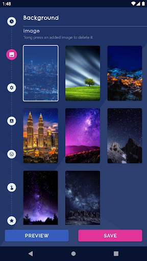 Night Sky Clock Wallpapers screenshot 1