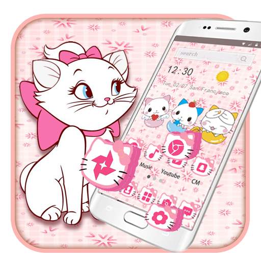 Pink Cute Cartoon kitty Launcher 1.1.4